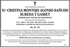 Cristina Montojo Alonso-Sañudo Sureda y Gasset
